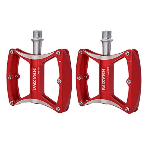 Mountain Bike Pedal : lahomia Mountain Road Bike Pedals Aluminum CNC Machined Cycling Sealed Bearing Pedal - Red