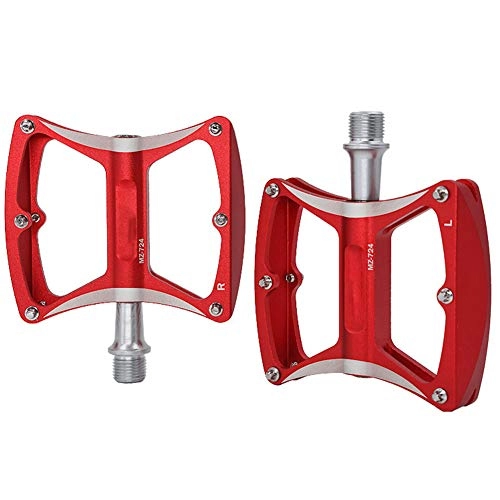 Mountain Bike Pedal : LAIABOR Antiskid Durable Bike Pedals, 9 / 16" MTB BMX Cycling Bicycle Pedals CNC Aluminum Mountain Bike Pedal, Red