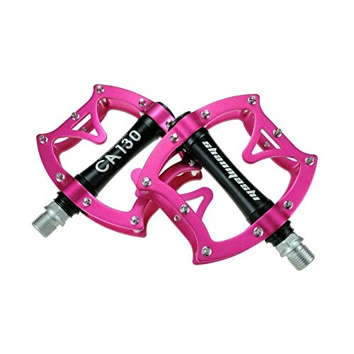 Mountain Bike Pedal : LAIABOR Bicycle Pedals, Bicycle Cycling Bike Pedals 9 / 16 Inch Anti Slip Durable Mountain MTB Bike Pedals, Pink