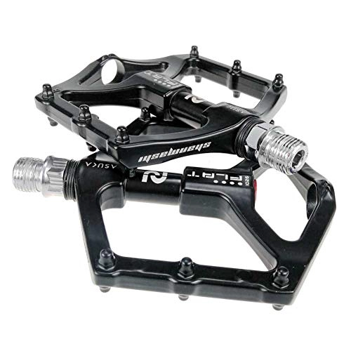 Mountain Bike Pedal : LAIABOR Bike Pedals Bicycle Flat Platform Mountain bike bearing pedal flat Wide and comfortable pedals Road pedal, Black, XS