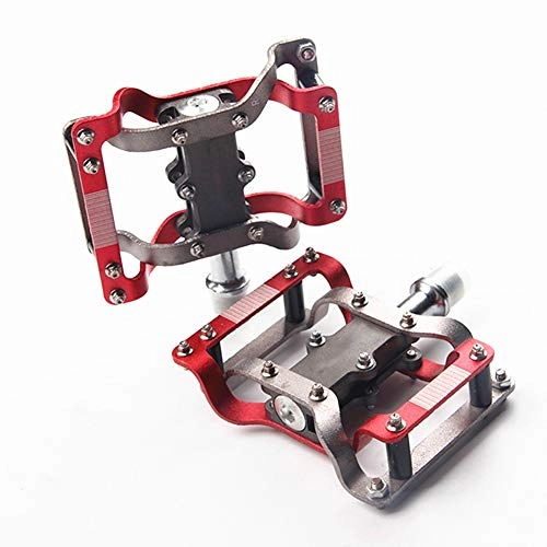 Mountain Bike Pedal : LAIABOR BMX MTB Pedals Sealed Bearing Pedal Aluminum Alloy Road Mountain Bikes Flat Speed Cleats Pegs Cycle Non-slip Cycling Accessories, Red