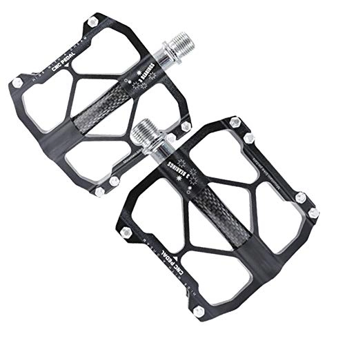 Mountain Bike Pedal : LAIABOR Mountain Bike Pedals CNC Aluminum High-Strength MTB Pedals Aluminum Alloy Bearing Wide MTB for Outdoor Riding, Black