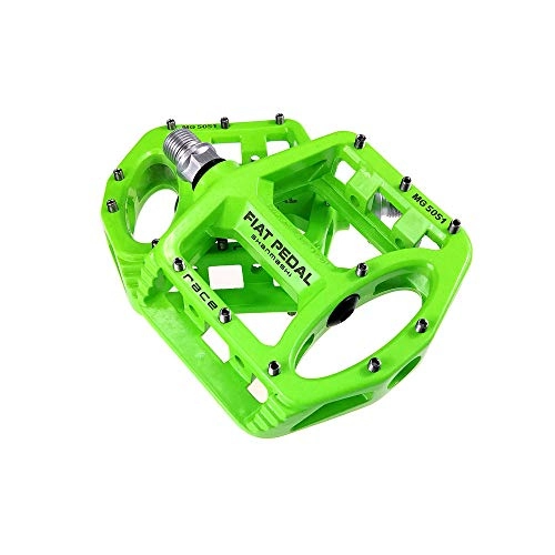 Mountain Bike Pedal : Laishutin Pedals Mountain Bike Pedals 1 Pair Magnesium Alloy Antiskid Durable Bike Pedals Surface For Road Bike 8 Colors (Color : Green)