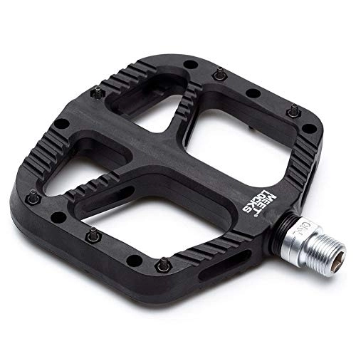 Mountain Bike Pedal : LANCYG Bike pedals Sealed Bicycle Pedals Injection Engineering Nylon Body For MTB Road Cycling Bicycle Pedal Pedals (Color : Black)