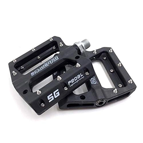 Mountain Bike Pedal : LANCYG Bike pedals Ultra-light Mountain Bike Bicycle Pedals Nylon Fiber 4 Colors Big Foot Road Bike Bearing Pedals Bicycle Bike Parts Pedals (Color : Black)