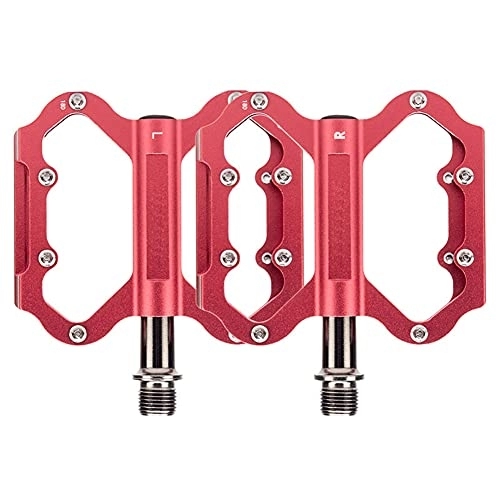 Mountain Bike Pedal : LANGTAO Bicycle Pedal with Strong Climbing Power Lightweight And Flexible Mountain Bike Pedals Foot Pedal with 2 Bearings Smoothly Rotating Pedals Suitable for Road Bikes Station Wagons, Red