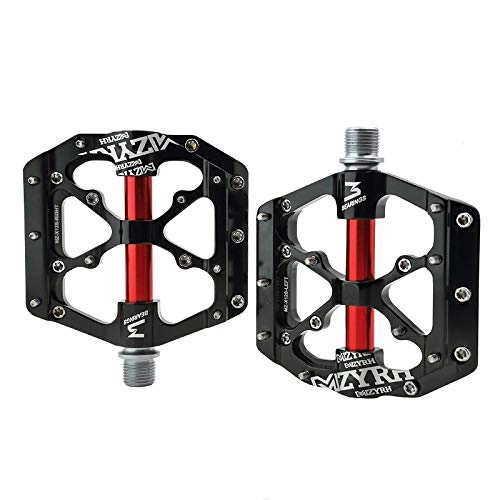 Mountain Bike Pedal : LAUTO Mountain Bike Pedals, Road Bike Pedals, Aluminum Alloy Spindle with Sealed Bearing Anti-Skid And Stable Mountain Bike Flat Pedals, Black, X12S