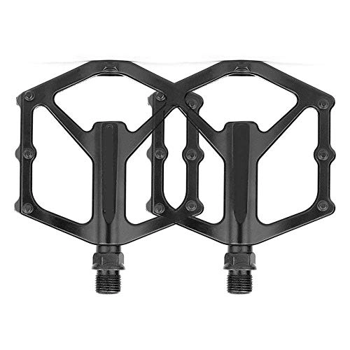 Mountain Bike Pedal : LBWNB Lightweight Mountain Bike MTB Pedal for Bicycle 1 Pair Aluminium Alloy Bearing Pedals Bicycle Parts Bike Replacement Parts, Black Ball Bearings (Color : Black)