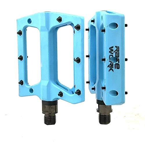 Mountain Bike Pedal : LCBYOG Concise Composite Flat MTB Mountain Bicycle Pedals Nylon Fiber Big Foot Road Bike Bearing Pedales Bicicleta Mtb Bike Pedals (Color : Blue)