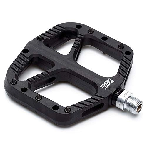 Mountain Bike Pedal : LCBYOG Sealed Bicycle Pedals Injection Engineering Nylon Body For MTB Road Cycling Bicycle Pedal Bike Pedals (Color : Black)