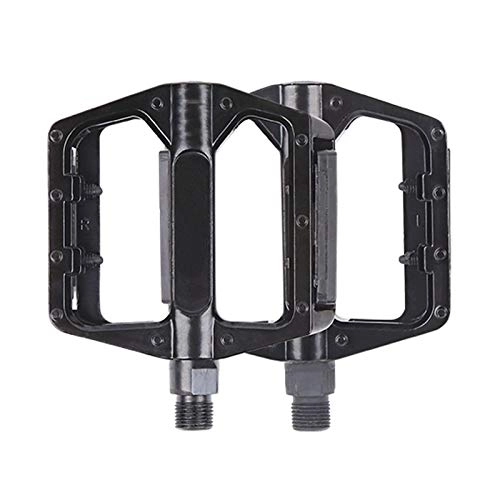 Mountain Bike Pedal : LDAMAI Bike pedals-bike parts Mountain bike pedals, aluminum alloy widened pedals, bicycle accessories, bicycle universal lubricating pedals (Color : Black)