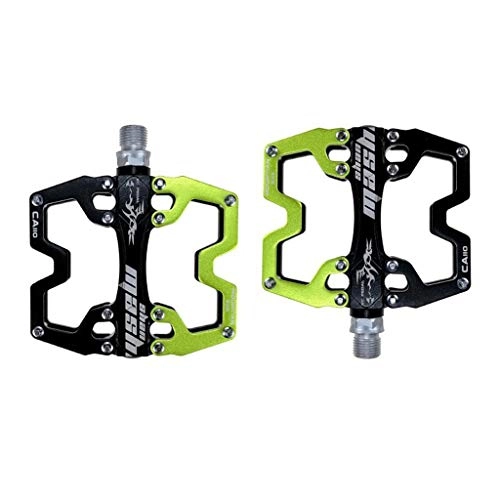 Mountain Bike Pedal : LDDLDG Mountain Bike Pedals, Lightweight Non-slip CNC Machined 9 / 16" Cycling Sealed 3 Bearing Pedals (Color : Green)