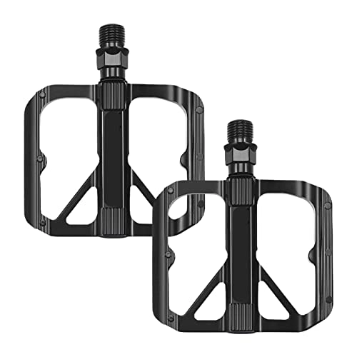 Mountain Bike Pedal : Lefenii 5 Pcs Metal Pedals for Bike - Universal Lightweight Aluminum Alloy Platform Pedal 9 / 16 | Bicycle Wide Platform Pedal for Road Cycling Mountain Bikes, Black