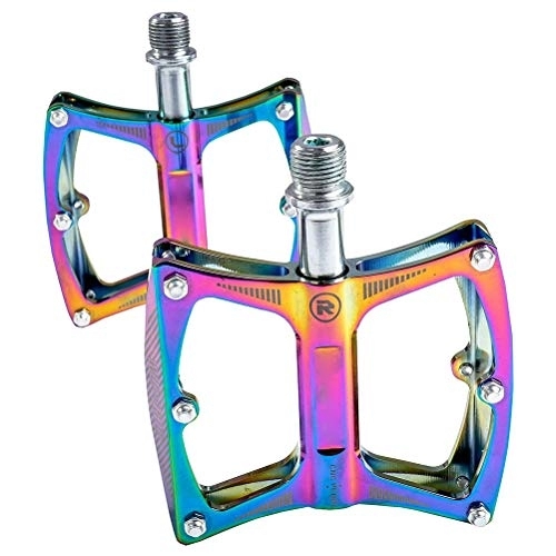 Mountain Bike Pedal : Leikance Aluminium Alloy Road Bike Pedals, 9 / 16 Sealed Bearing Mountain Bicycle Pedals Colorful Cycling Pedal 1 Pair