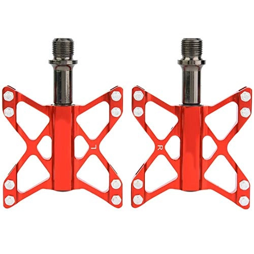 Mountain Bike Pedal : Leku Bicycle Pedals - a pair of lightweight aluminum alloy pedals for mountain road bike(ROUGE)