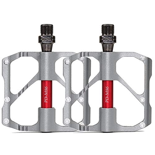 Mountain Bike Pedal : Leobtain Mountain Bike Pedals, Aluminum Alloy 3 Bearings Pedals for Mountain Bike Platform Bicycle Flat Alloy Pedals Non-Slip Alloy Flat Pedals