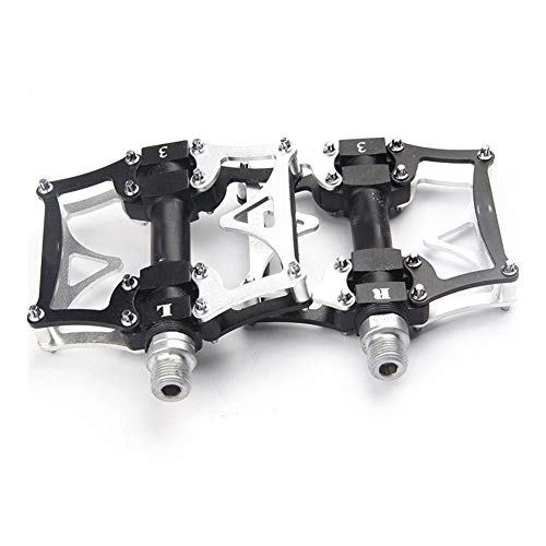 Mountain Bike Pedal : Leslaur Bicycle Pedal Mountain Bike Bearing Aluminum Alloy Bicycle Pedal Thickening Pedals Ultralight Durable