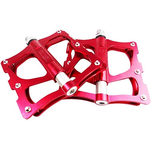 Mountain Bike Pedal : Leslaur Bicycle Pedal Mountain Bike Pedal Red Aluminum Alloy Bicycle Pedal Anti Skid Pedals Ultralight Durable