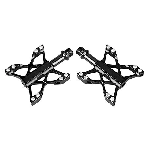 Mountain Bike Pedal : Leslaur Bicycle Pedals Mountain Bike Structure Chrome-molybdenum Steel Light Folding Bikes Road Bike Pedals Pedals Ultralight Durable (Color : Black)