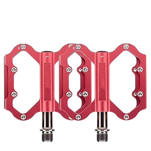 Mountain Bike Pedal : Leslaur Mountain Bike Bicycle Pedal Aluminum Alloy Bearing Bearing Pedal Bicycle Bicycle Accessories Pedals Ultralight Durable (Color : Red)