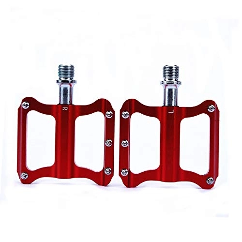 Mountain Bike Pedal : Lesrly-Cycle Bicycle Pedals, Aluminum Alloy Platform Pedals, Mountain Bike Pedals, Non-Slip Sealed Bearings, Suitable for Most Mountain / Road Bicycles, Red, Road Bike R41