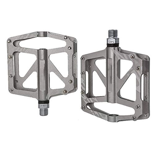 Mountain Bike Pedal : Lesrly-Cycle Bike Pedals, Mountain Bike Pedals, Aluminum Pedals with Sealed Bearings & Anti-Slip Pins, Suitable for Most 9 / 16 Spindle Bikes, Titanium