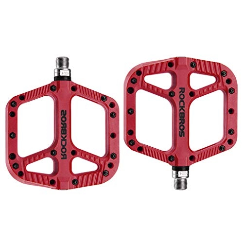 Mountain Bike Pedal : LHY RIDING Bicycle Pedal Palin Mountain Bike Nylon Pedal Bearing Cycling Pedal Bicycle Accessories Graphite DU + High Speed Palin, Red