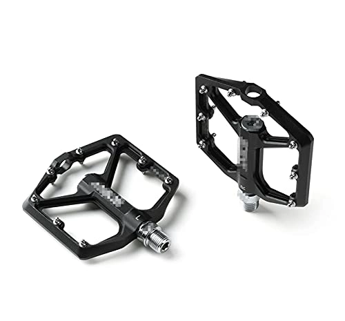 Mountain Bike Pedal : liangzai Anti-slip Ultralight Bicycle Pedal Aluminum Alloy Bike Footrest Flat Fit For Cycling BMX Pedal Mountain Road Bike Accessories hilarity (Color : Black)
