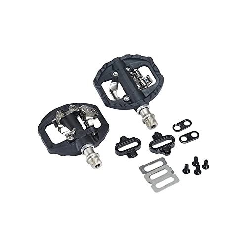 Mountain Bike Pedal : liangzai Mountain Bike Pedals Pair with Cleats Self-Locking Mountain Clipless Pedals Mountain Bike Parts Fit For SHIMANO LOOKING KEOR hilarity (Color : Black)