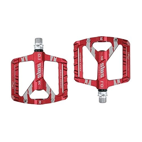 Mountain Bike Pedal : LIANYG Bicycle Pedals 1 Pair Ultra-Light Bicycle MTB Road Mountain Bike Pedals Aluminum Alloy Anti-Slip Universal Bicycle Pedals For Bike Accessories 155 (Color : Red)