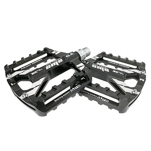 Mountain Bike Pedal : LIANYG Bicycle Pedals Durable Aluminium Alloy Road Bike Pedals Ultralight MTB Bearing Bicycle Pedal Bike Accessories 155 (Color : Black)