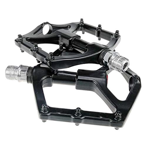 Mountain Bike Pedal : LIANYG Bicycle Pedals Lightweight Mountain Bike Bicycle Pedals Aluminum Alloy Big Foot For MTB Road Bike Bearing Pedals Bicycle Bike Adapter Parts 155 (Color : Black)