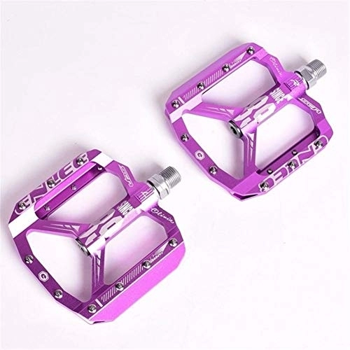 Mountain Bike Pedal : LIANYG Bicycle Pedals Ultralight Bicycle Pedal All Mtb Mountain Bike Pedal Material +DU Bearing Aluminum Pedals 155 (Color : Purple)