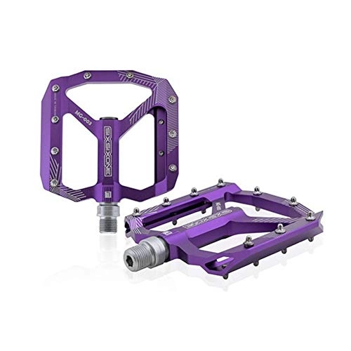Mountain Bike Pedal : LIANYG Bicycle Pedals Utral Sealed Bike Pedals Aluminum Body For MTB Road Bicycle 3 Bearing Bicycle Pedal 155 (Color : Purple)