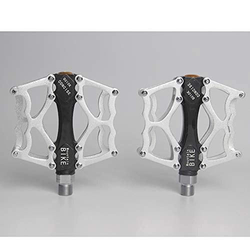 Mountain Bike Pedal : Liapianyun Mountain Bike Pedals Bicycle Platform Pedals, Non-Slip Durable Ultralight Flat Pedals, Bearing Pedals for Mountain Road Bike Hybrid Pedals, Silver