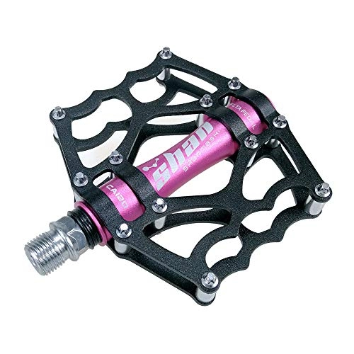 Mountain Bike Pedal : LiChaoWen Bicycle Pedal Durable Skid Mountain Bike Pedal Pedal 1 The Aluminum Alloy Material May Be Secured To The Stud Pedal Non-slip Bicycle Pedal (Color : Pink)