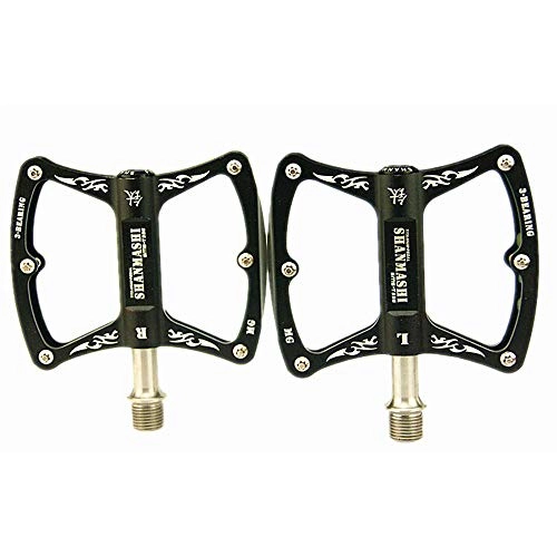 Mountain Bike Pedal : LiChaoWen Bicycle Pedal One Pair Of Durable Skid Titanium Hybrid Bicycle Pedal Foot Will Have To Worry About Slipping From The Pedals Non-slip Bicycle Pedal (Color : Black)
