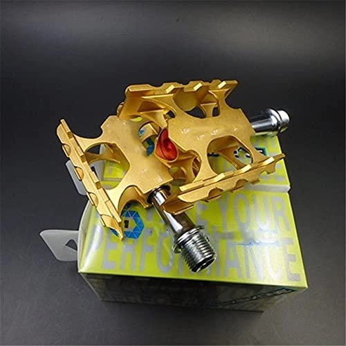 Mountain Bike Pedal : Light Duty Aluminum Alloy Mountain Bike Pedal, New R.B. Bearing System / Sealed Bearing, Pedal Anti-skid Pin Design, Suitable For Mountain Bike / City Bike / (black / Red / Gold / Silver)(Color:D)