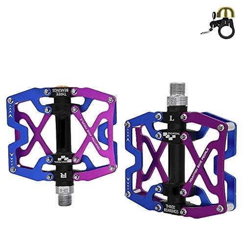 Mountain Bike Pedal : Lightweight Bike Pedals / Mountain Bike Pedals, Mountain bike pedals ultralight cycling aluminum alloy Mountain bike Bicycle CNC bearing pedals 7 colors, Blue&Purple