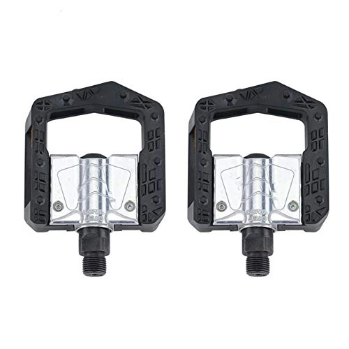 Mountain Bike Pedal : LINGNING Folding Bicycle Pedals MTB Mountain Bike Padel Aluminum Folded Pedal Bicycle Parts (Color : F268 Silver Black)