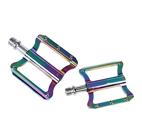 Mountain Bike Pedal : LINGNING MTB Bicycle Pedals Ultralight Aluminum Alloy Colorful Sealed Bearing Mountain Bike Parts High-Strength Road Foot Pedal (Color : COLORFUL A pair)
