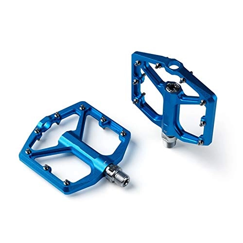 Mountain Bike Pedal : LINGNING MTB Road Mountain Bike Pedals Platform Bicycle Flat Alloy Pedals 9 / 16" Pedals Bicicleta Accessories Part (Color : Blue)