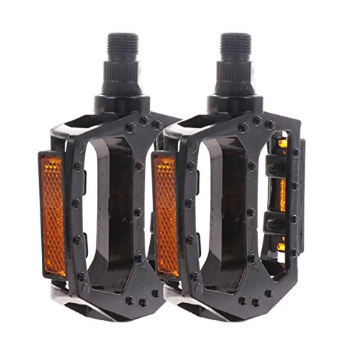 Mountain Bike Pedal : LIOOBO 1 Pair Aluminum Alloy Bicycle Pedals Spindle Cycling Bike Pedals for Mountain Bike Road Bike Parts Accessories (Black, Double Rolling Balls)