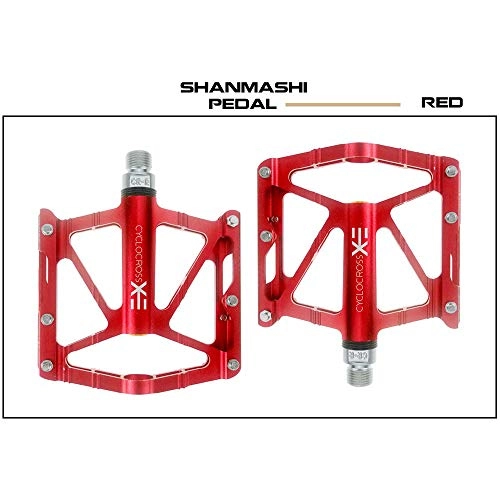 Mountain Bike Pedal : Lisansang Bike Pedals Mountain Bike Pedals 1 Pair Aluminum Alloy Antiskid Durable Bike Pedals Surface For Road BMX MTB Bike 2 Colors (SMS-EX) Suitable for a Variety Of Bicycles (Color : Red)