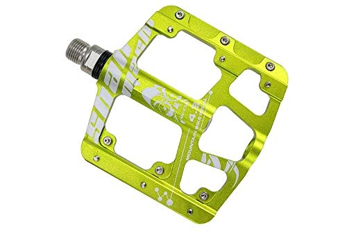 Mountain Bike Pedal : LIVELOVELAUGH Ultra-light and ultra-thin 3 Bearings Pedals Aluminum alloy Mountain Bike MTB Anodizing Bicycle Pedal Road Bike Pedals (1 Pair), Green