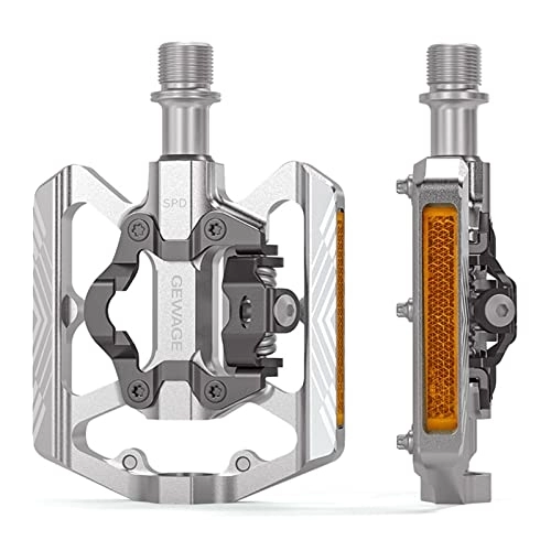 Mountain Bike Pedal : Lixada Mountain Bike Pedals with Reflector Lightweight Aluminum Bicycle Pedals for SPD