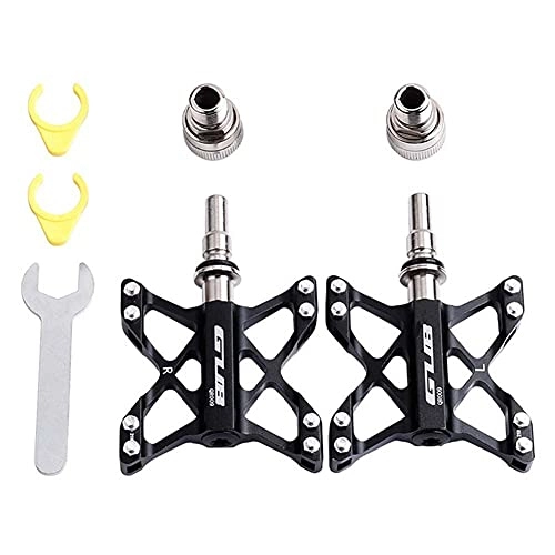 Mountain Bike Pedal : LIZHOUMIL Bike Pedals, Cycling Wide Platform Flat Pedals, Strong Aluminum Alloy Pedals, Non-Slip Waterproof Bike Flat Pedals for Mountain Road Folding Bike black