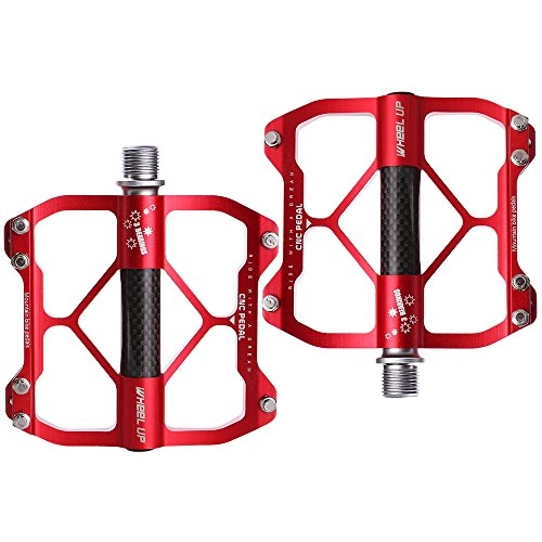 Mountain Bike Pedal : LJ Sport Bicycle Mountain Cycling Bike Pedals Aluminum Ultralight Durable (Red)