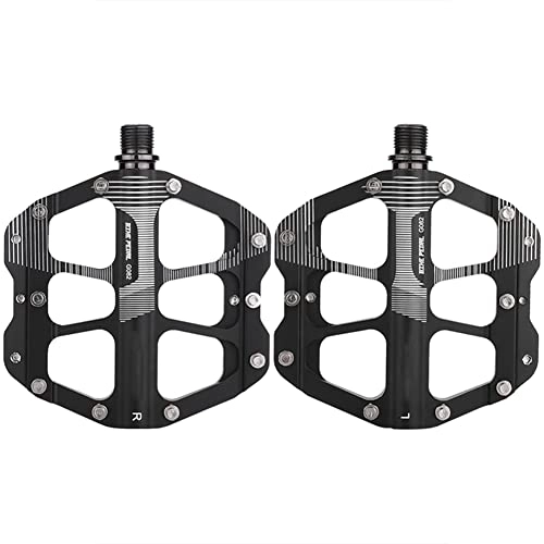 Mountain Bike Pedal : LKJYBG Bike Pedals, Strong Cycling Wide Platform Flat Pedals, Non-Slip Pedals, Waterproof Hollow Bike Pedals for Mountain Road Folding Bike Black