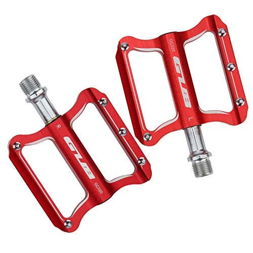 Mountain Bike Pedal : LLF Bearing Pedals, Aluminum Alloy Cycling Road Bike Pedals Bicycle Adapter Partsfor MTB BMX And Folding Bike Red
